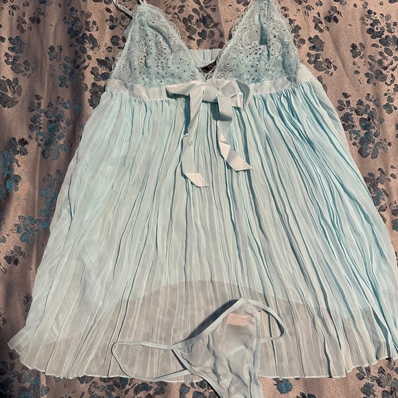 NWT - Victoria’s Secret Babydoll Set in Light Blue
